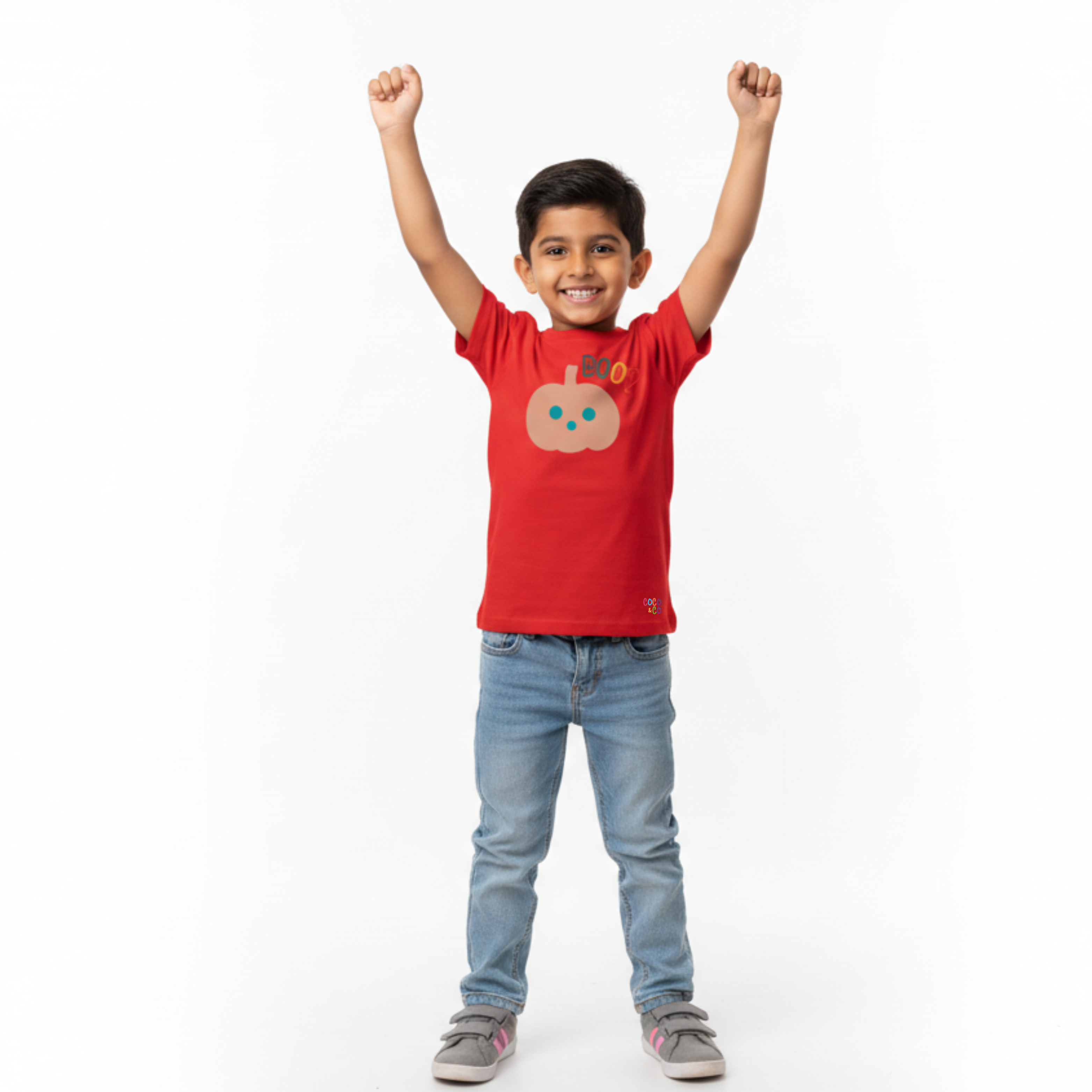 Boo Pumpkin Boys Tee – Red