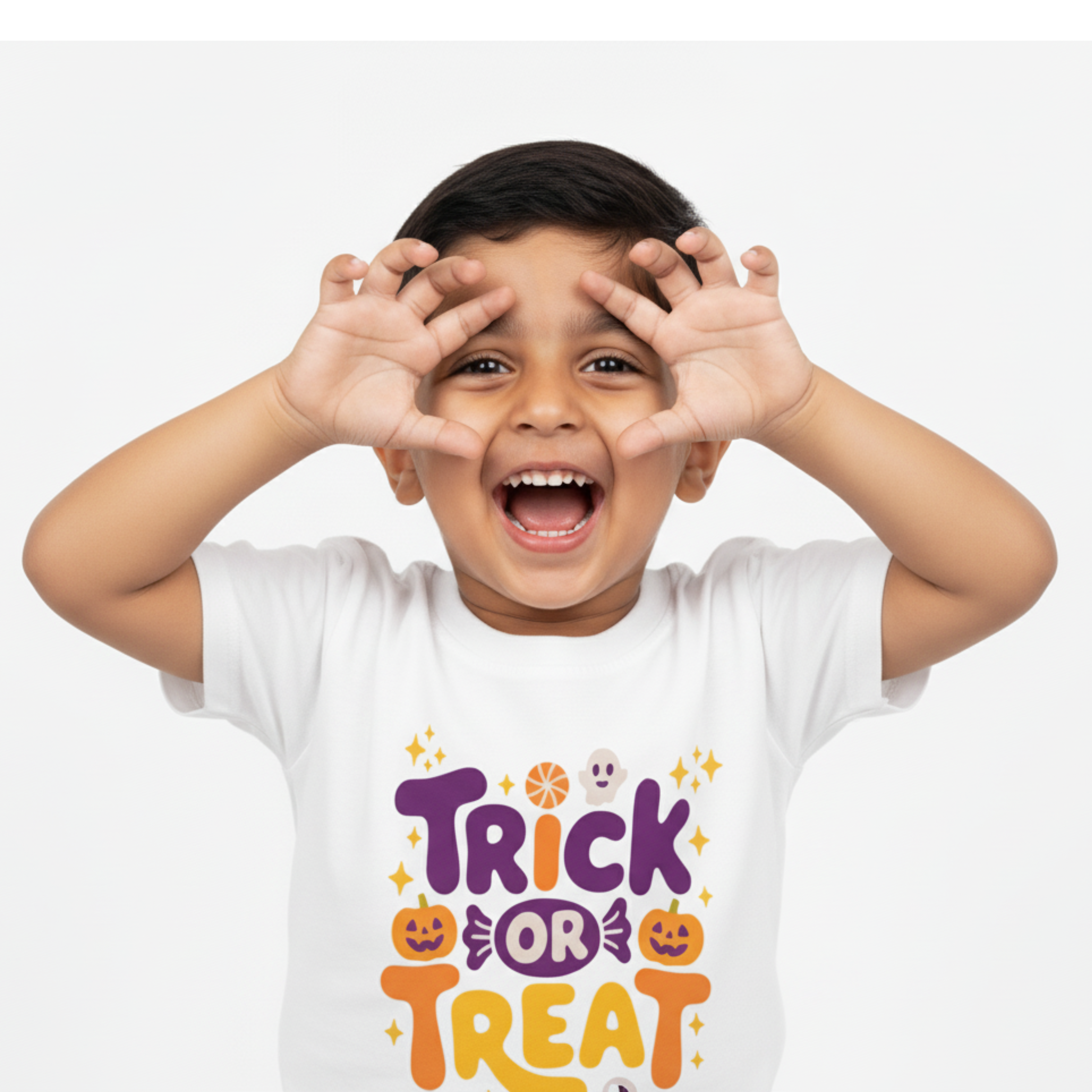 Trick or Treat Boys Tee – White