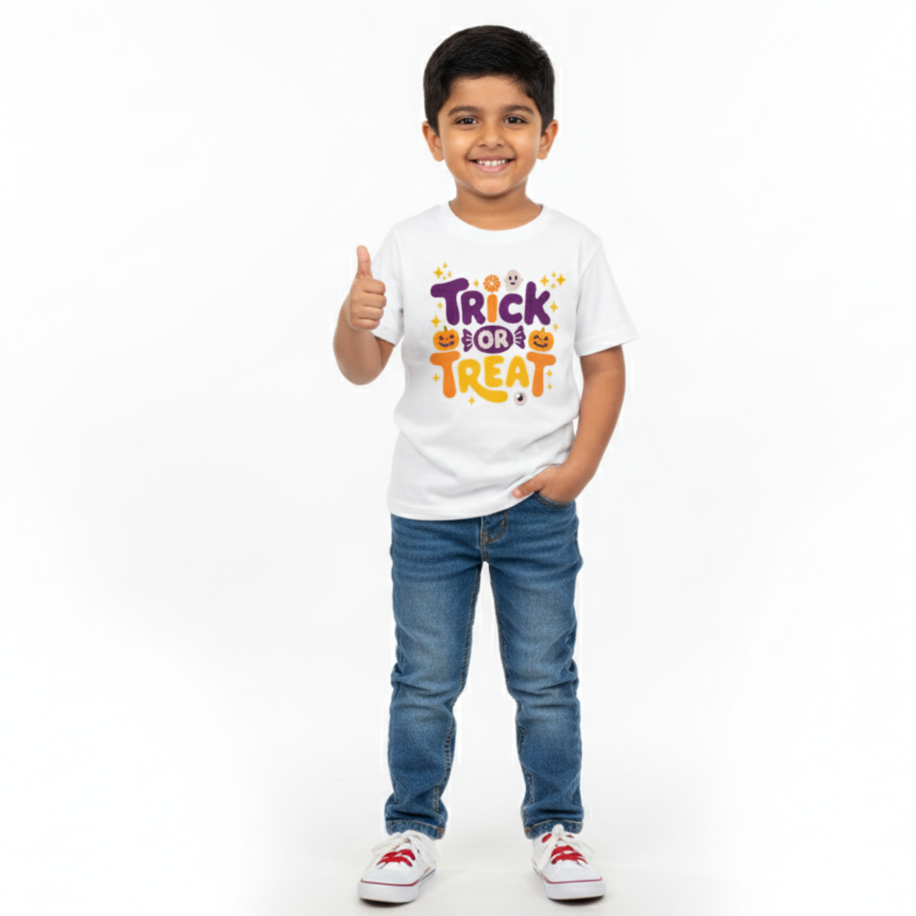Trick or Treat Boys Tee – White