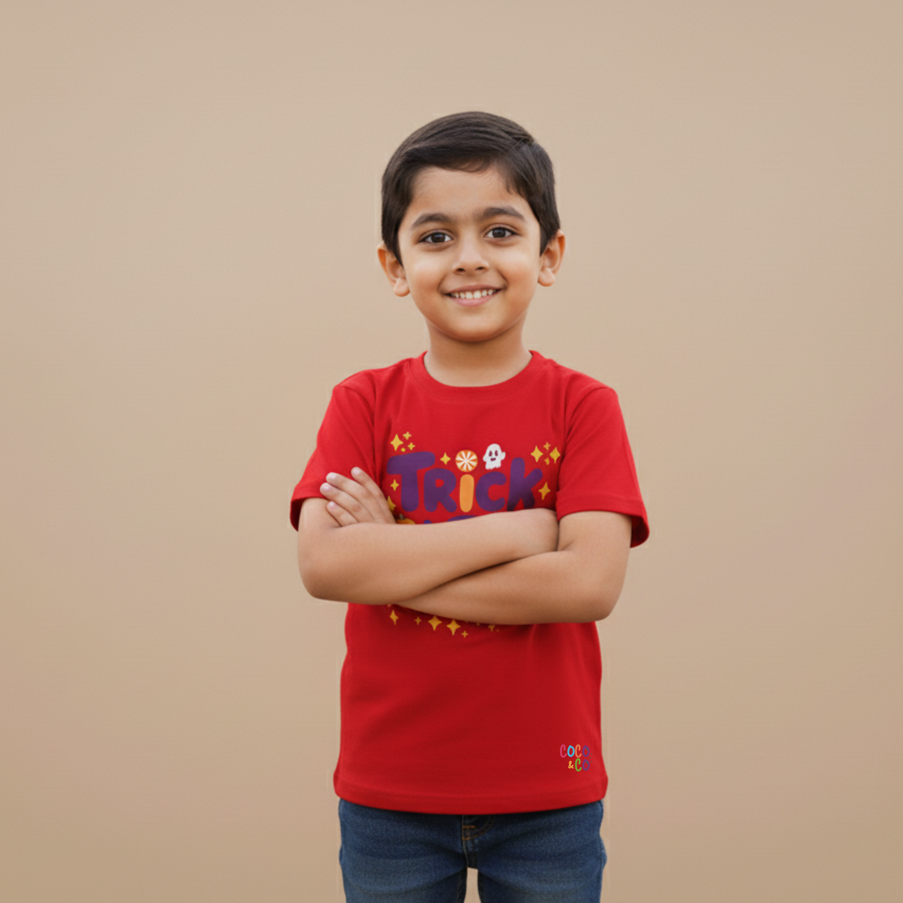 Trick or Treat Boys Tee – Red